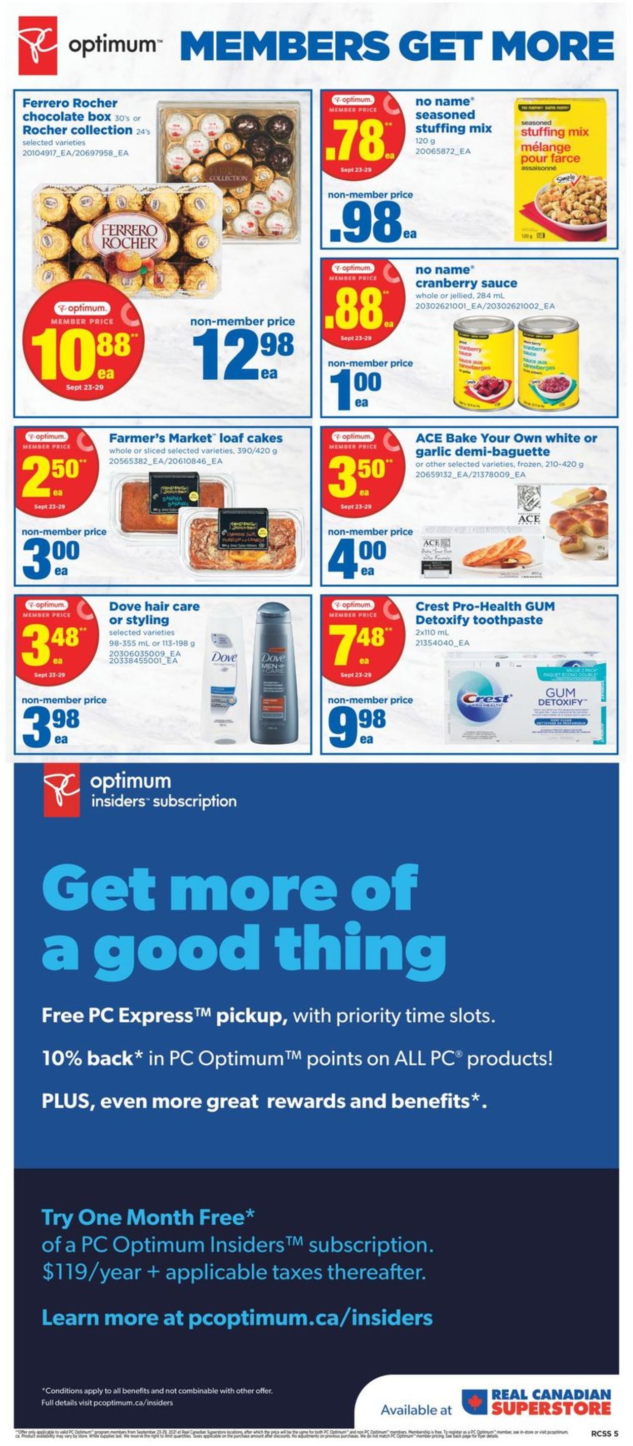 Real Canadian Superstore Flyer from 09/23/2021