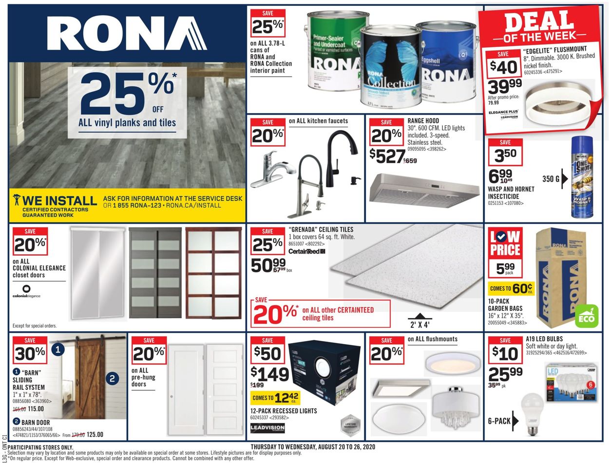 RONA Flyer from 08/20/2020
