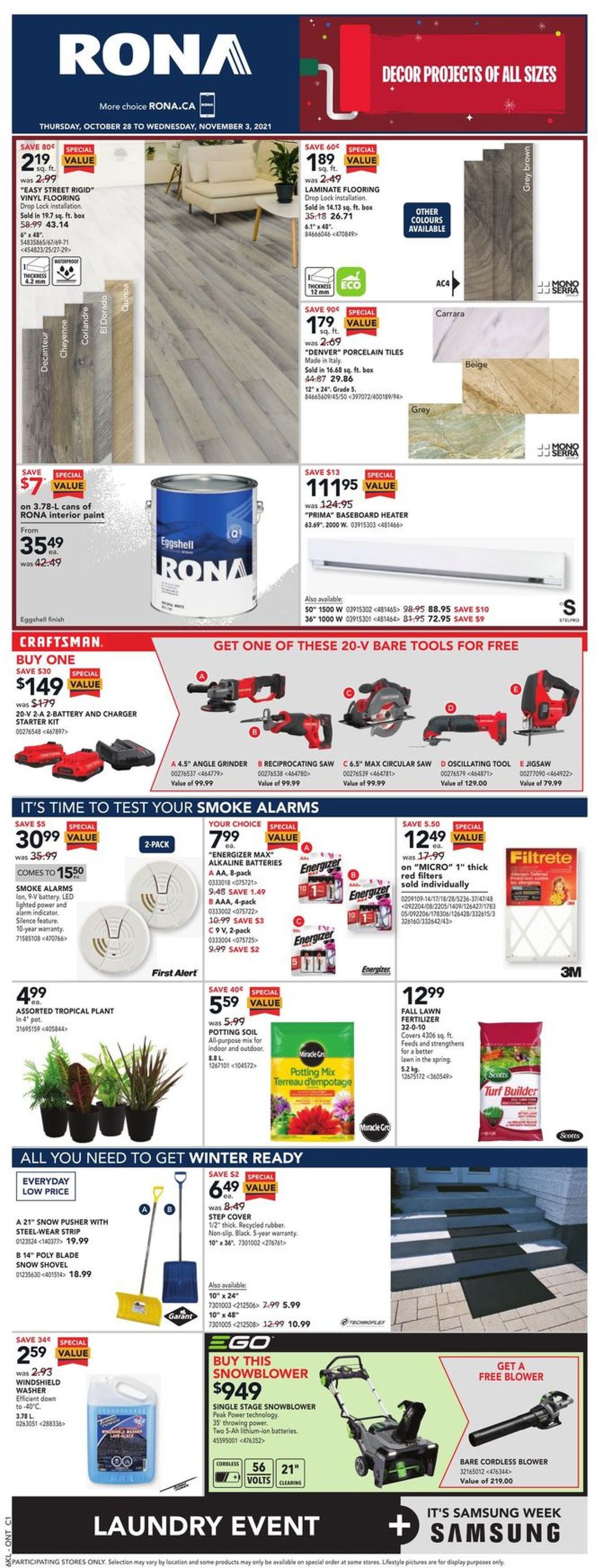 RONA Flyer from 10/28/2021