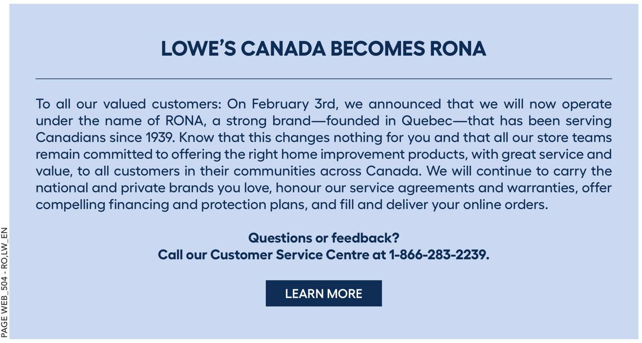RONA Flyer from 05/25/2023