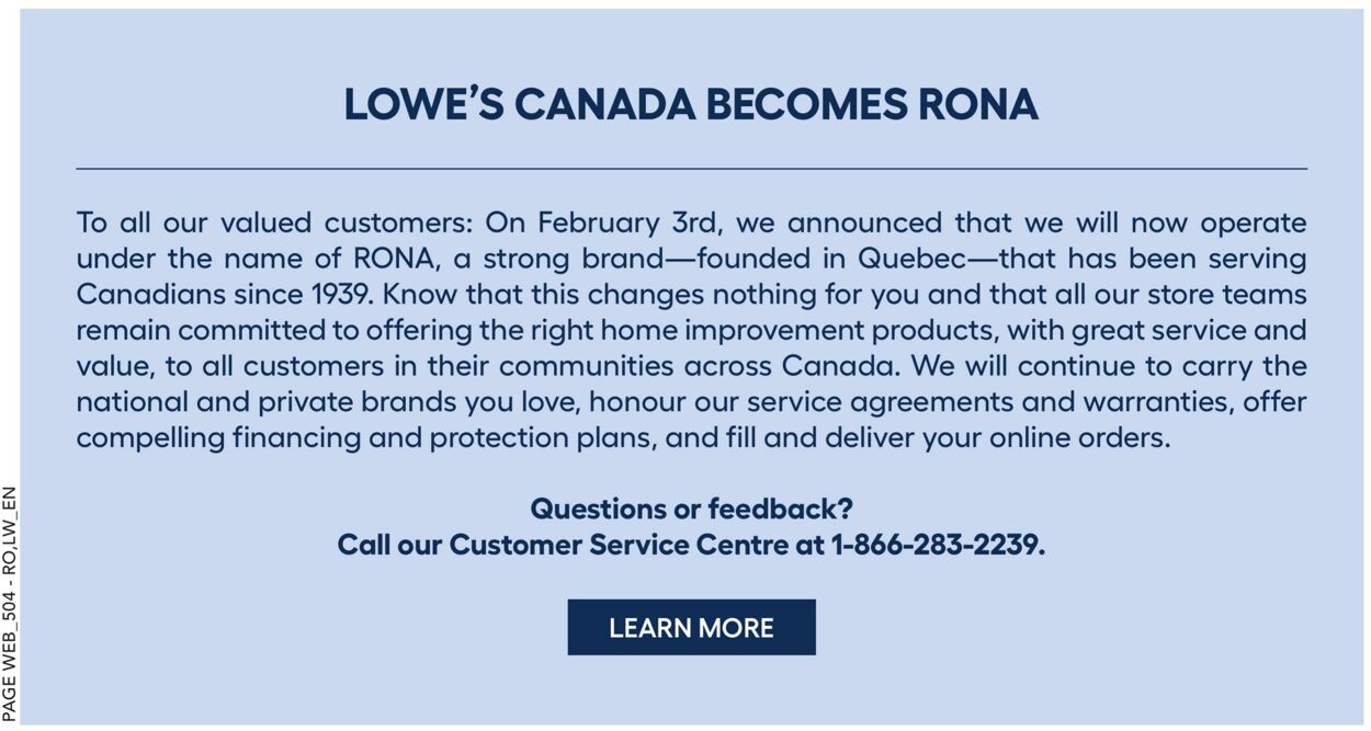 RONA Flyer from 08/03/2023