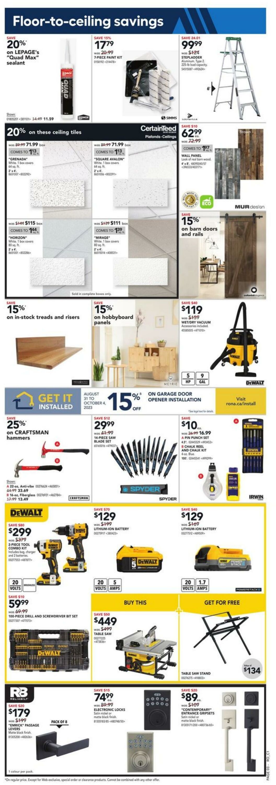 RONA Flyer from 09/28/2023