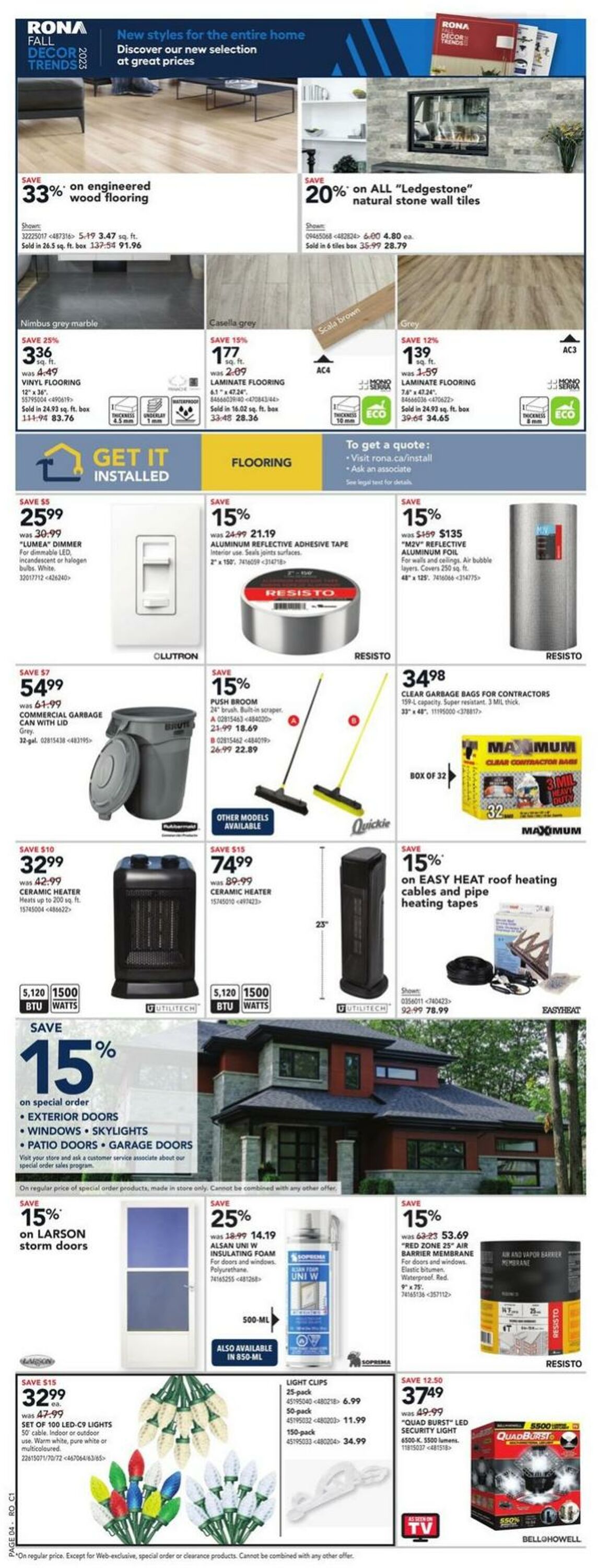 RONA Flyer from 10/12/2023