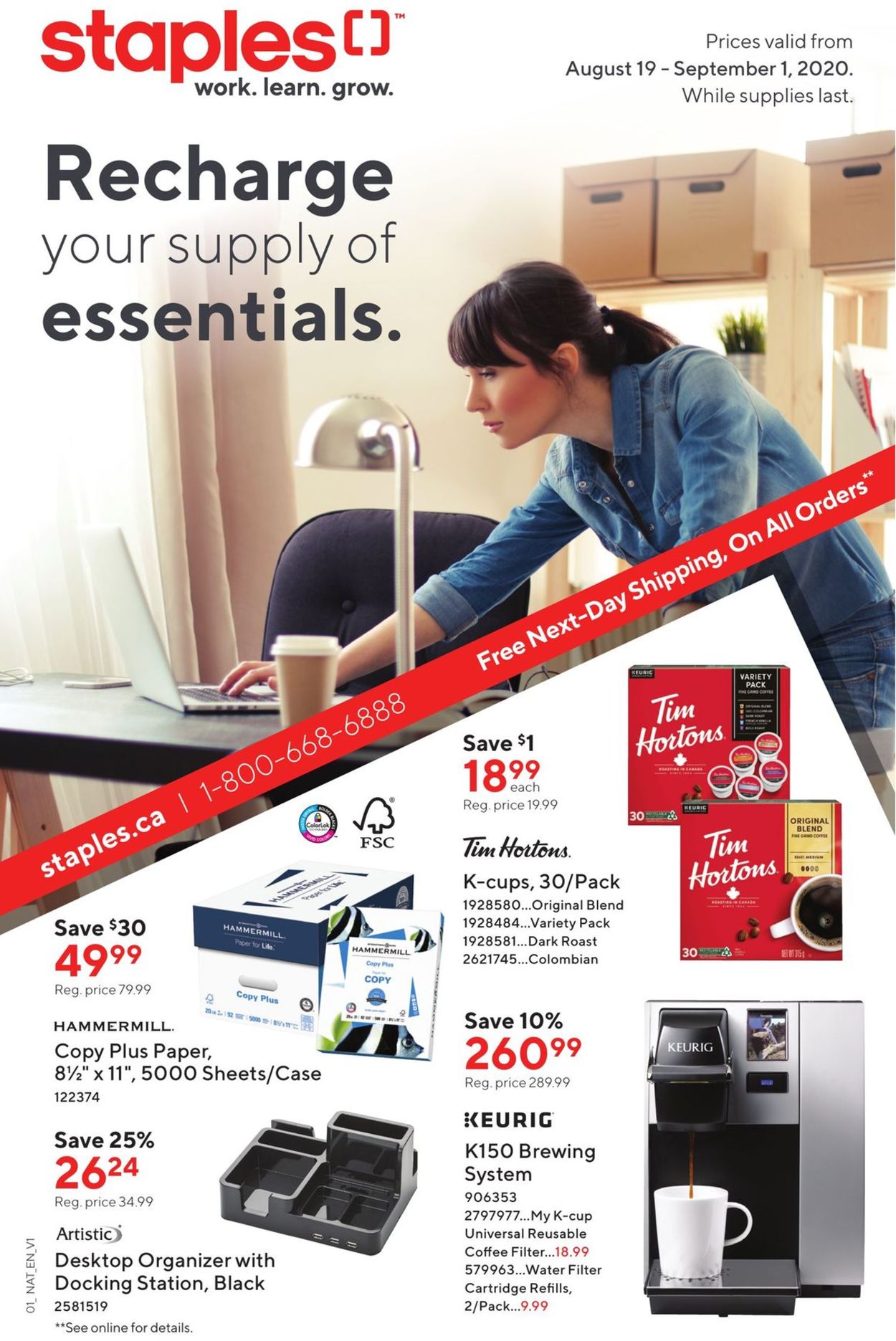 Staples Flyer from 08/19/2020