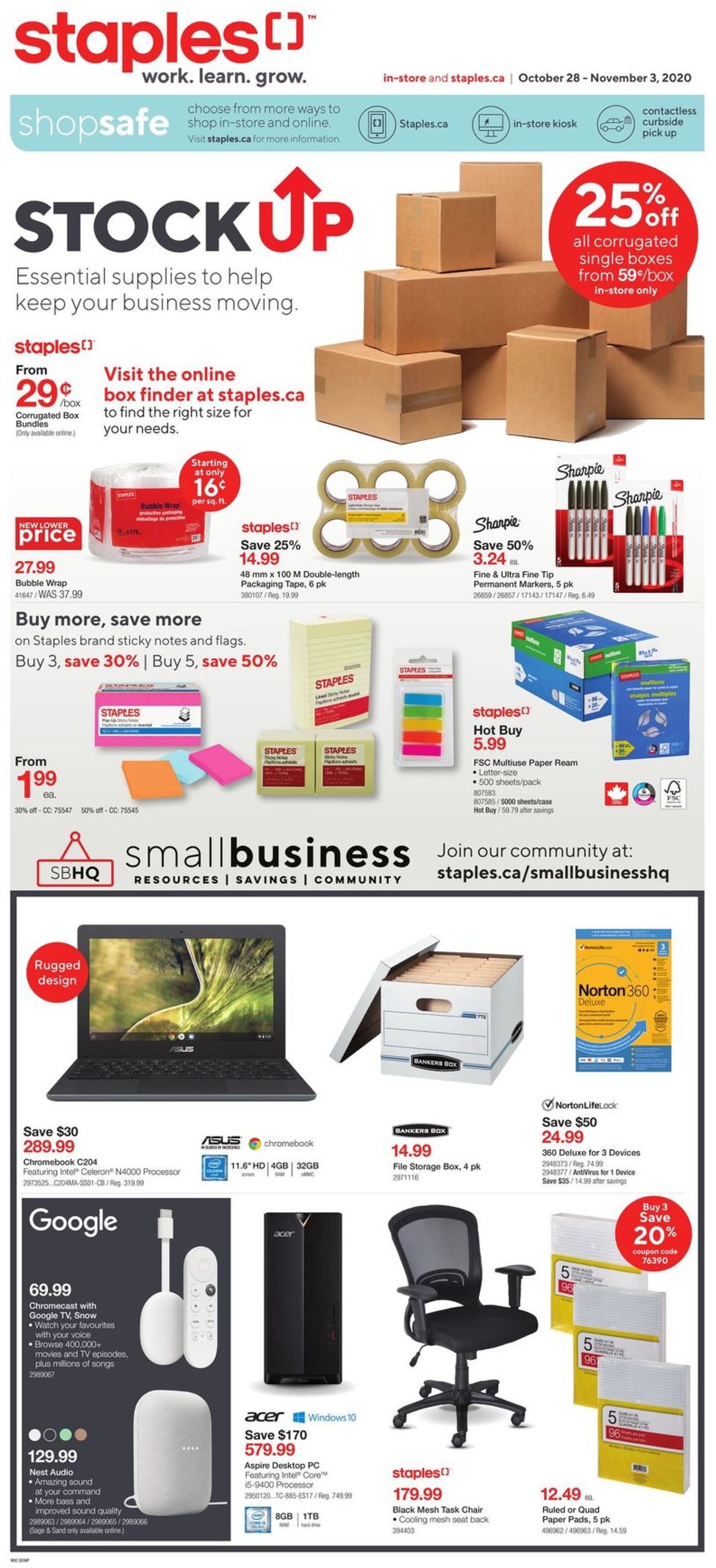 Staples Flyer from 10/28/2020