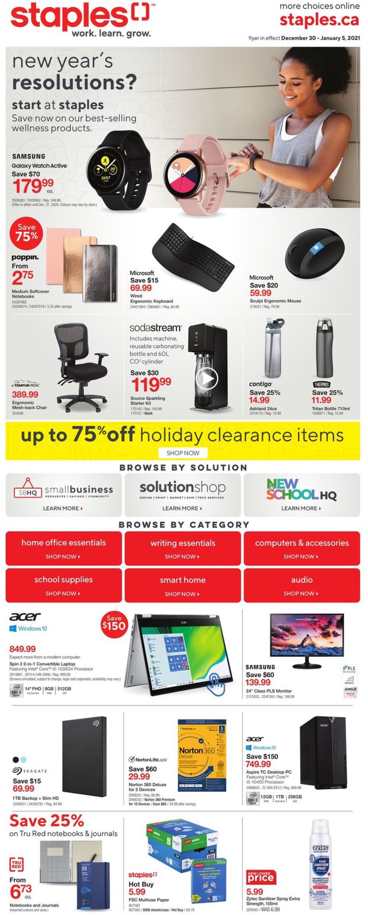 Staples Flyer from 12/30/2020