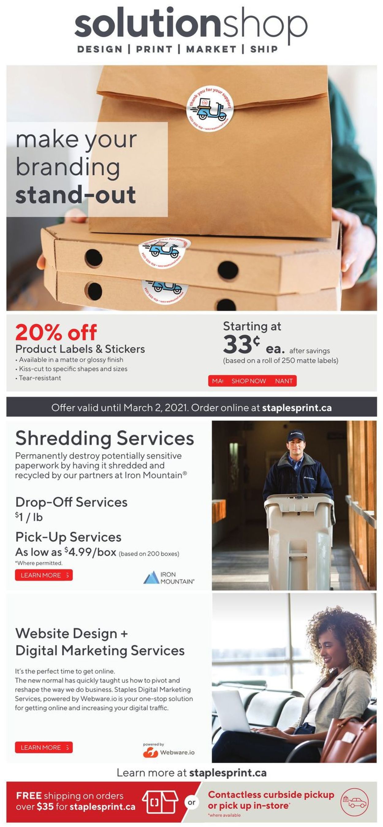 Staples Flyer from 02/17/2021