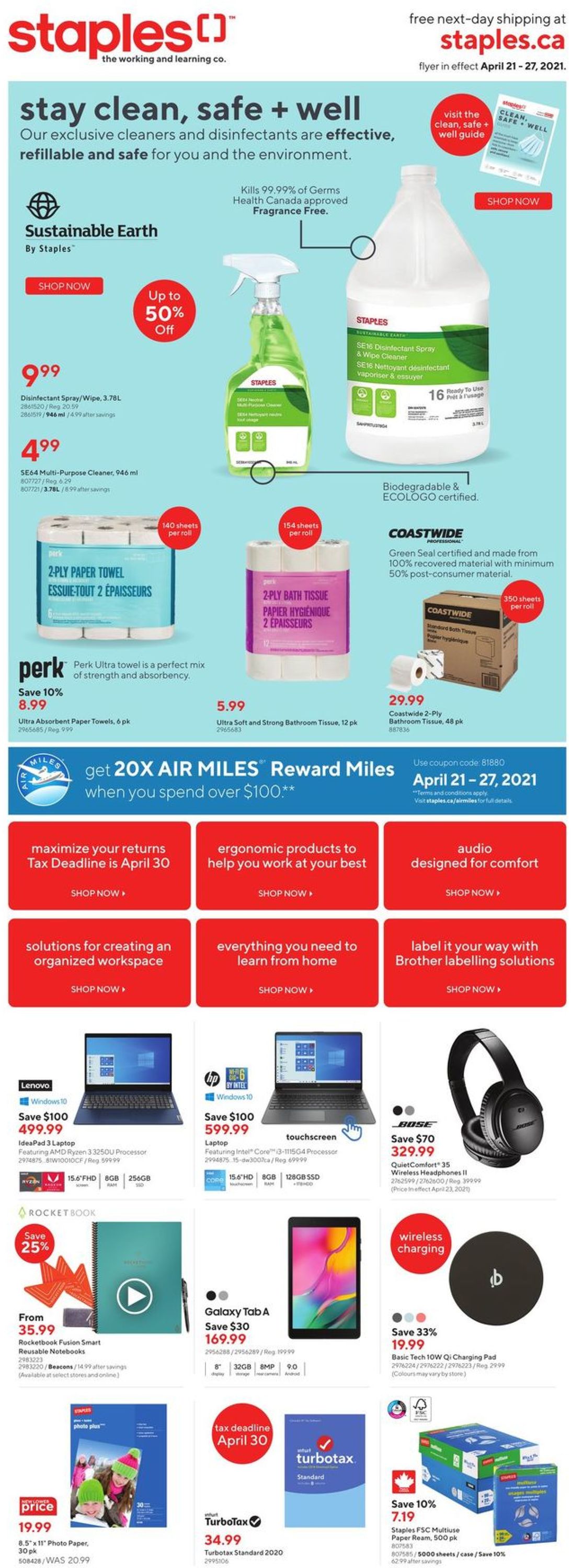 Staples Flyer from 04/21/2021