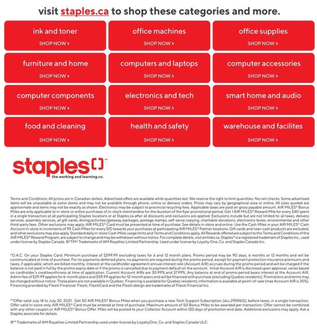 Staples Flyer from 07/14/2021