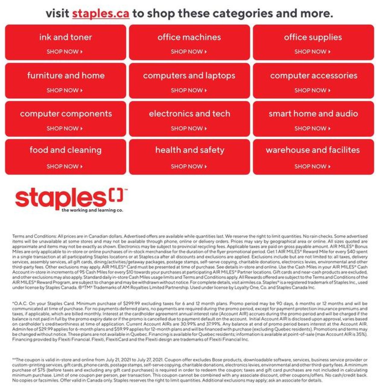Staples Flyer from 07/21/2021
