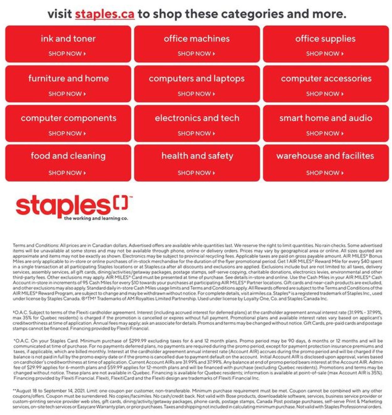 Staples Flyer from 09/01/2021