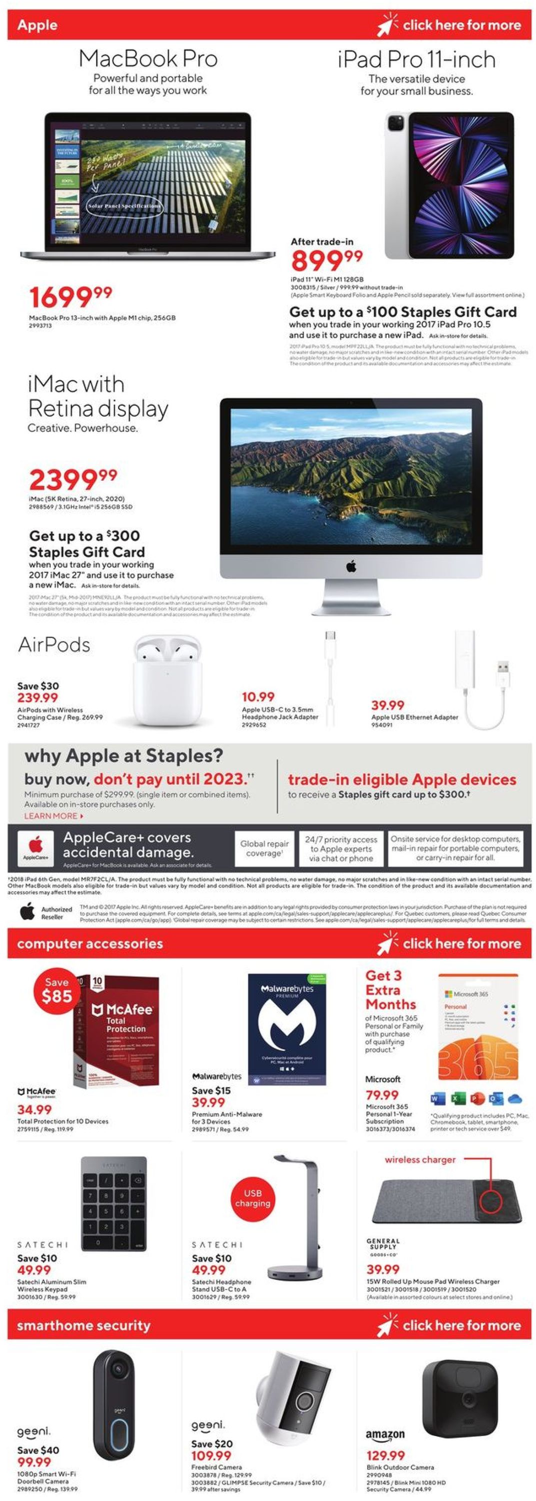 Staples Flyer from 10/20/2021