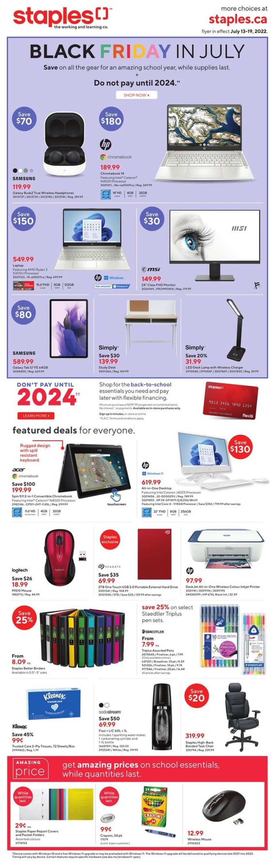 Staples Flyer from 07/13/2022