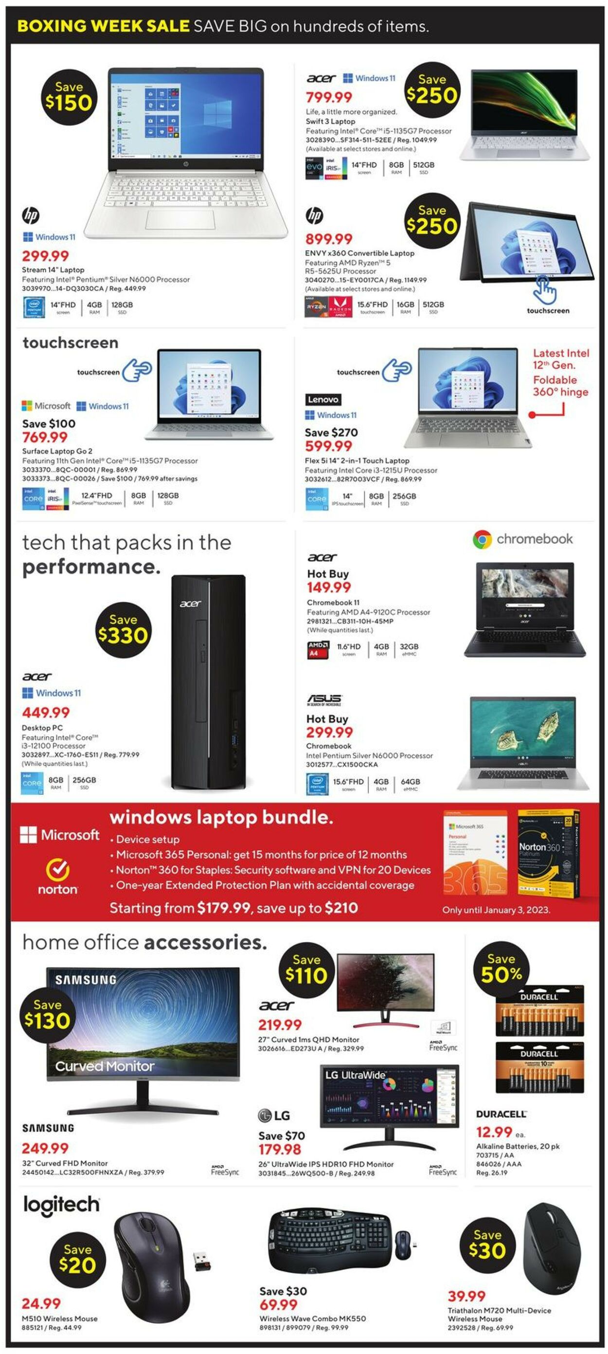 Staples Flyer from 12/25/2022