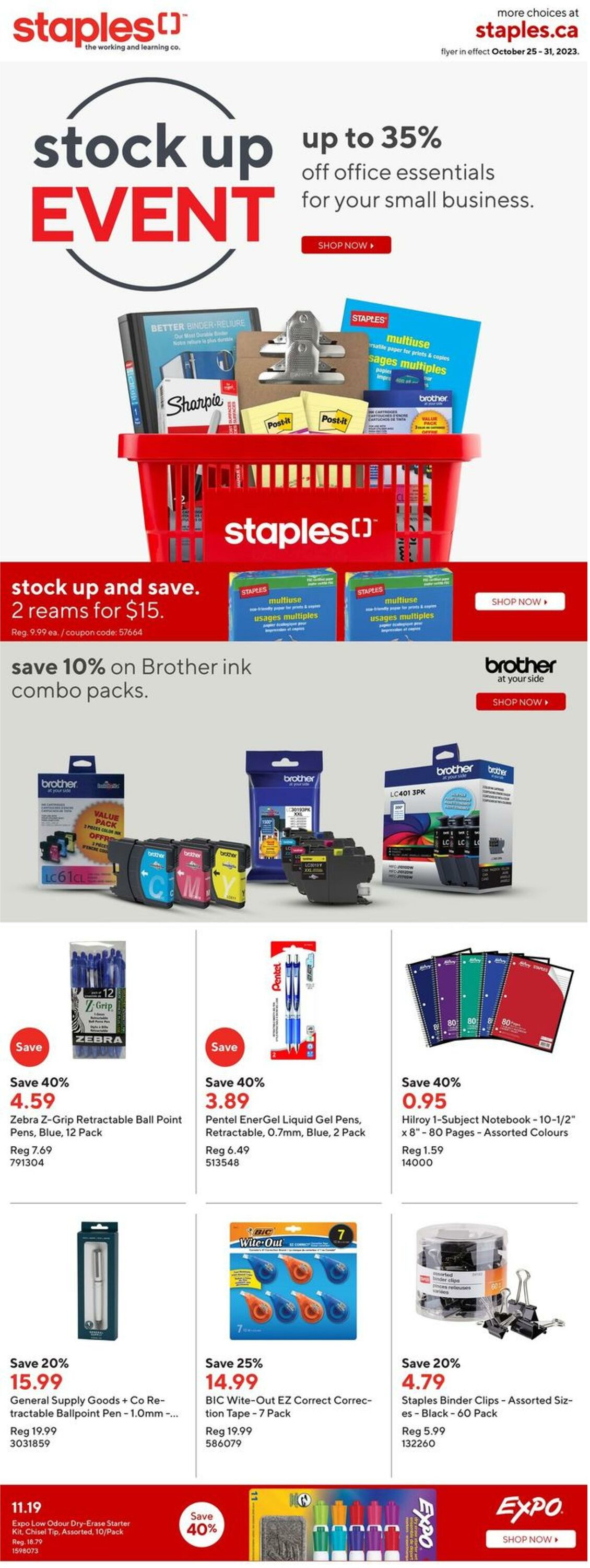Staples Flyer from 10/25/2023