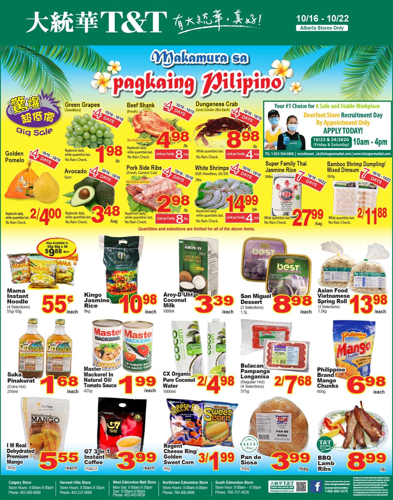 T&T Supermarket Flyer from 10/16/2020