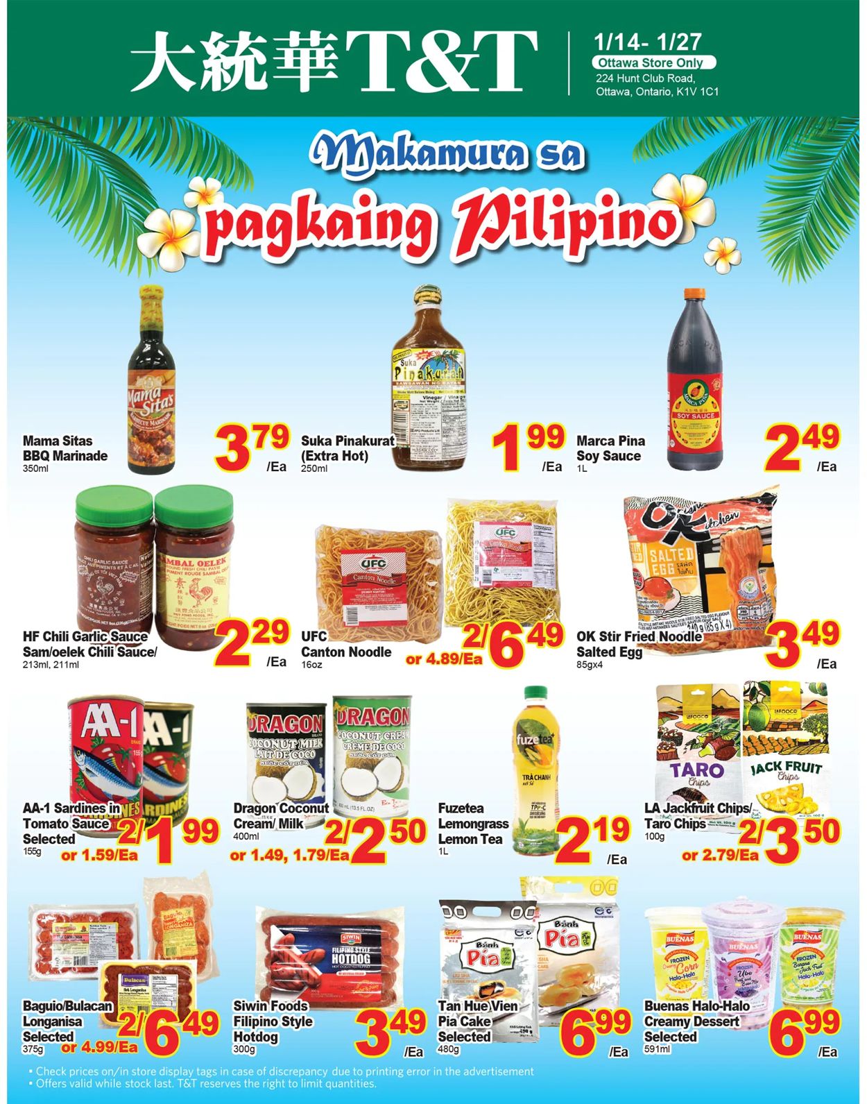 T&T Supermarket Flyer from 01/14/2022