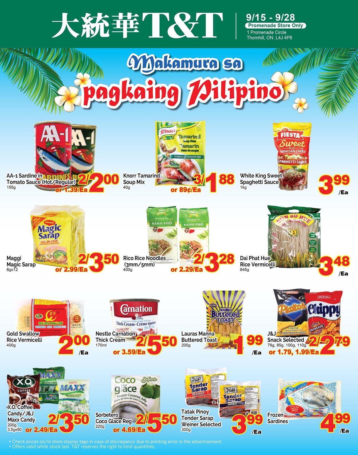T&T Supermarket Flyer from 09/22/2023