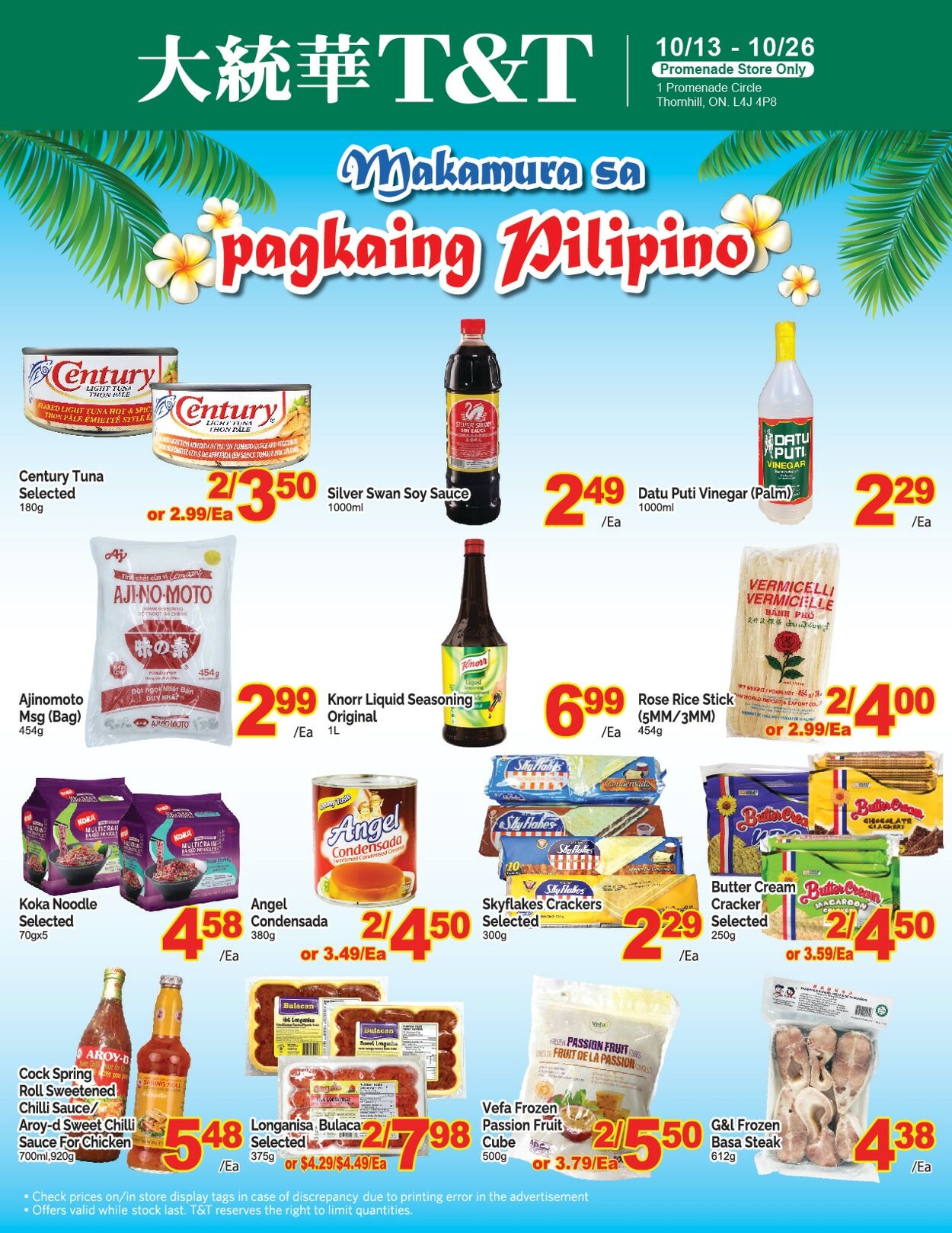 T&T Supermarket Flyer from 10/20/2023