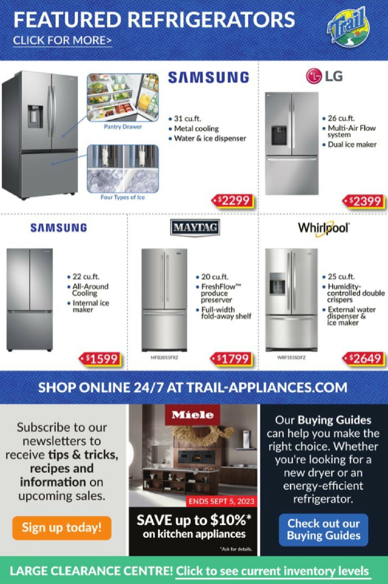 Trail Appliances Flyer from 08/31/2023
