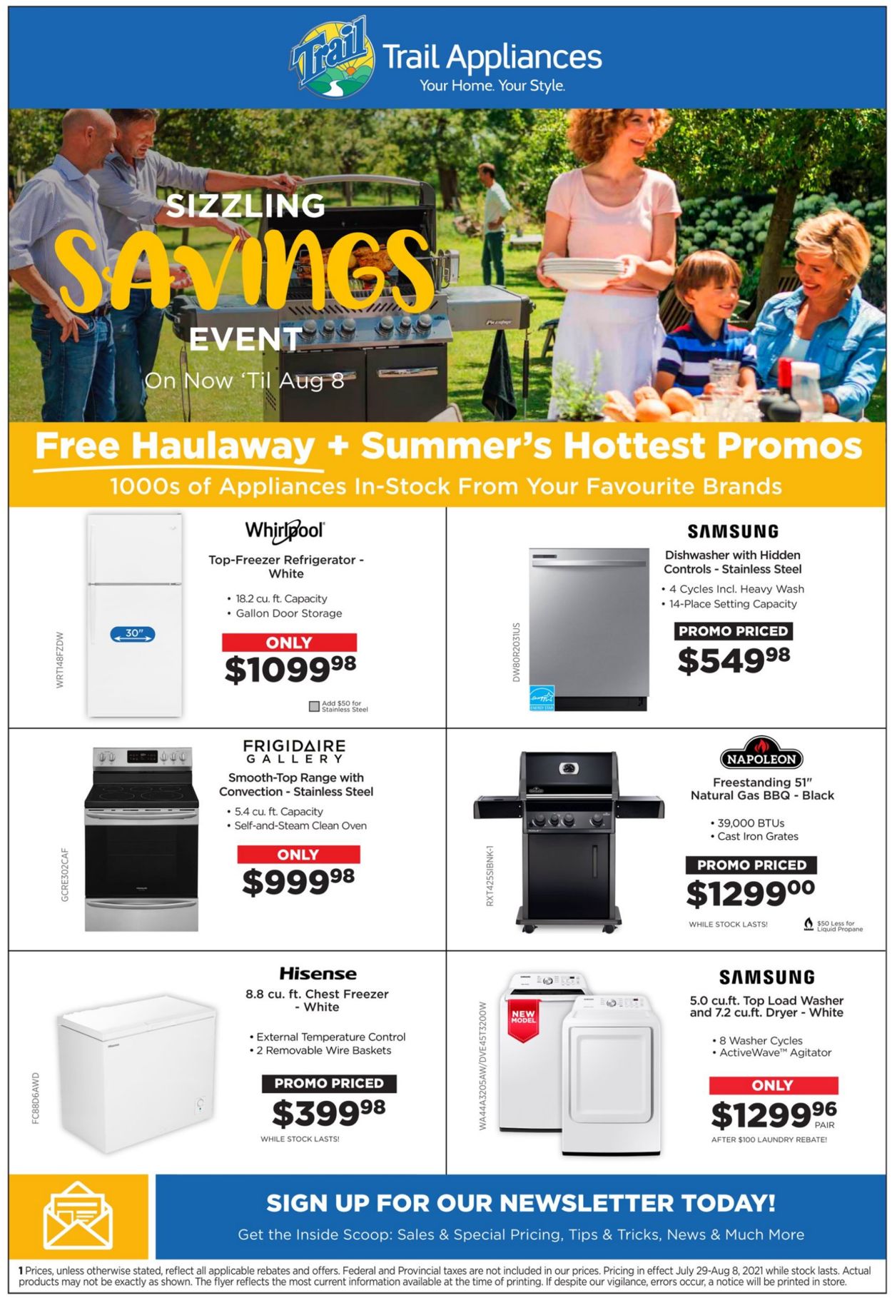 Trail Appliances Flyer from 07/29/2021