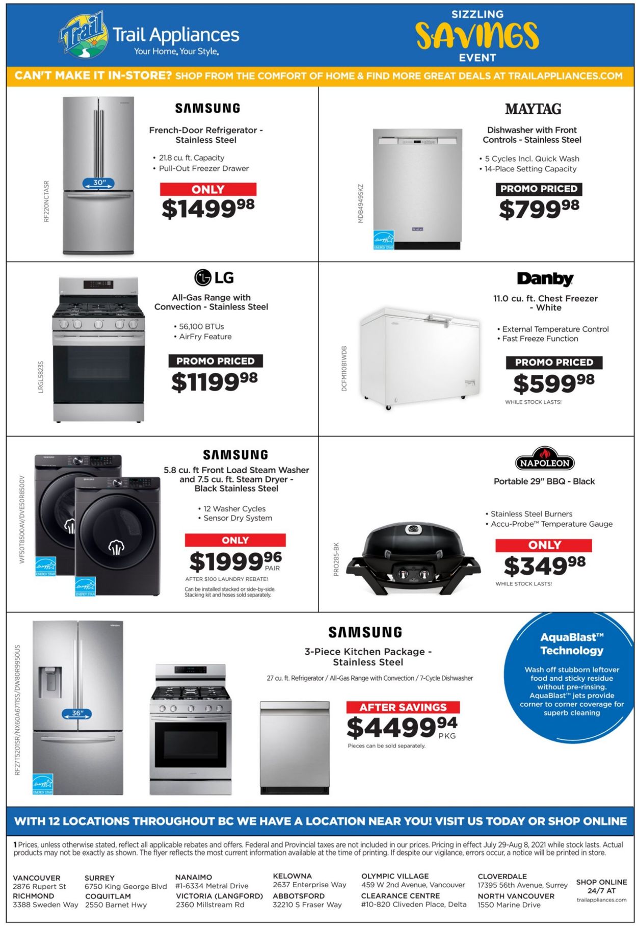 Trail Appliances Flyer from 07/29/2021