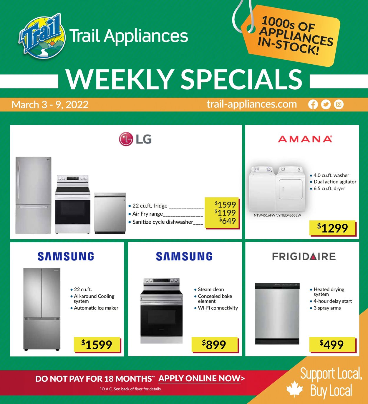 Trail Appliances Flyer from 03/03/2022