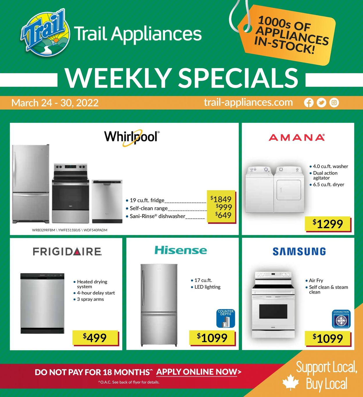 Trail Appliances Flyer from 03/24/2022