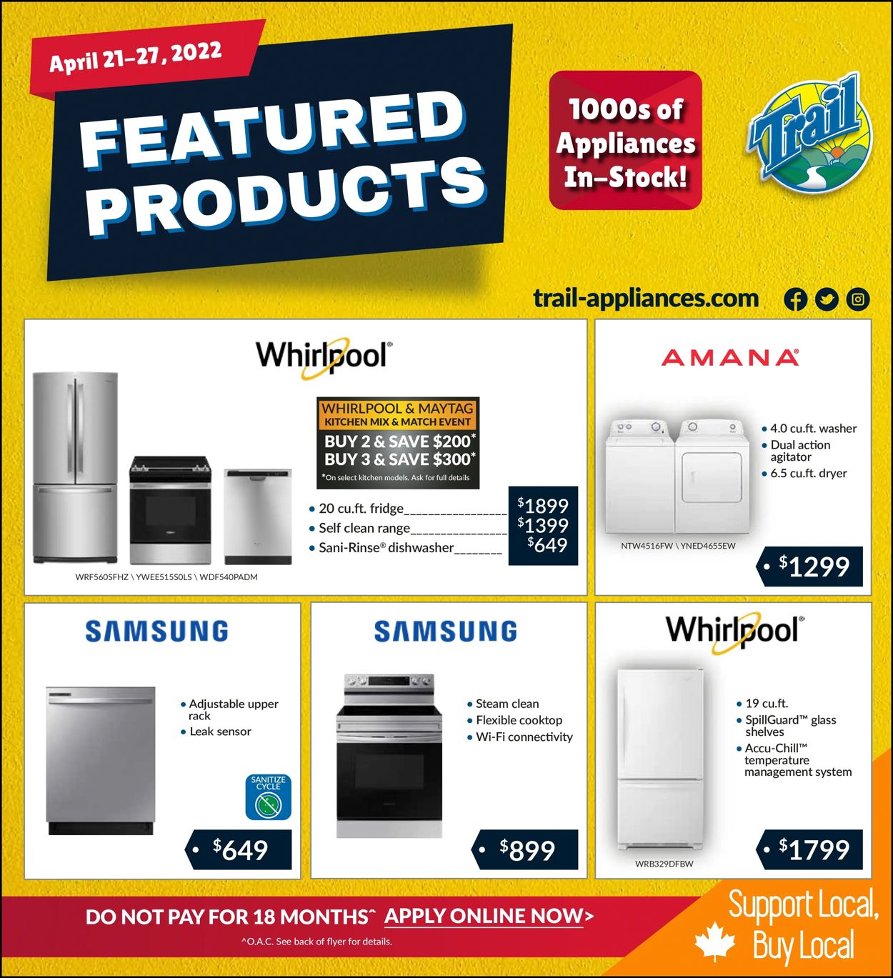 Trail Appliances Flyer from 04/21/2022