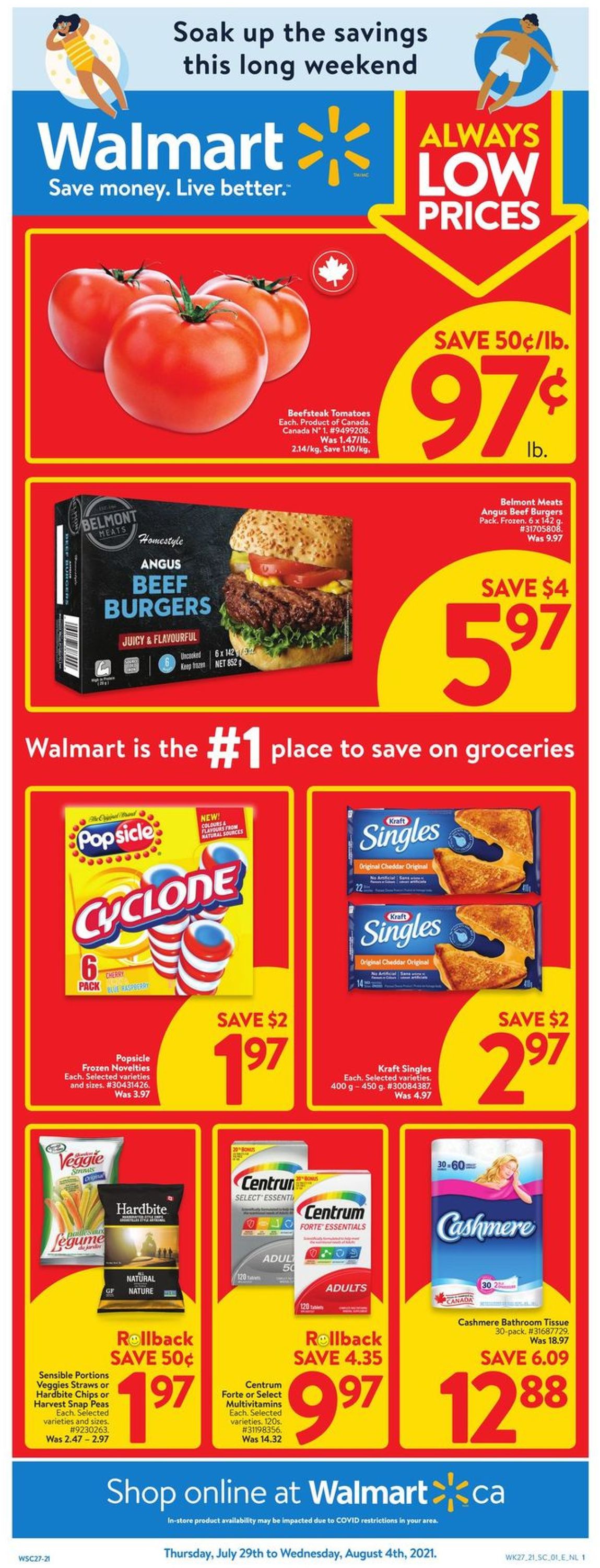 Walmart Flyer from 07/29/2021