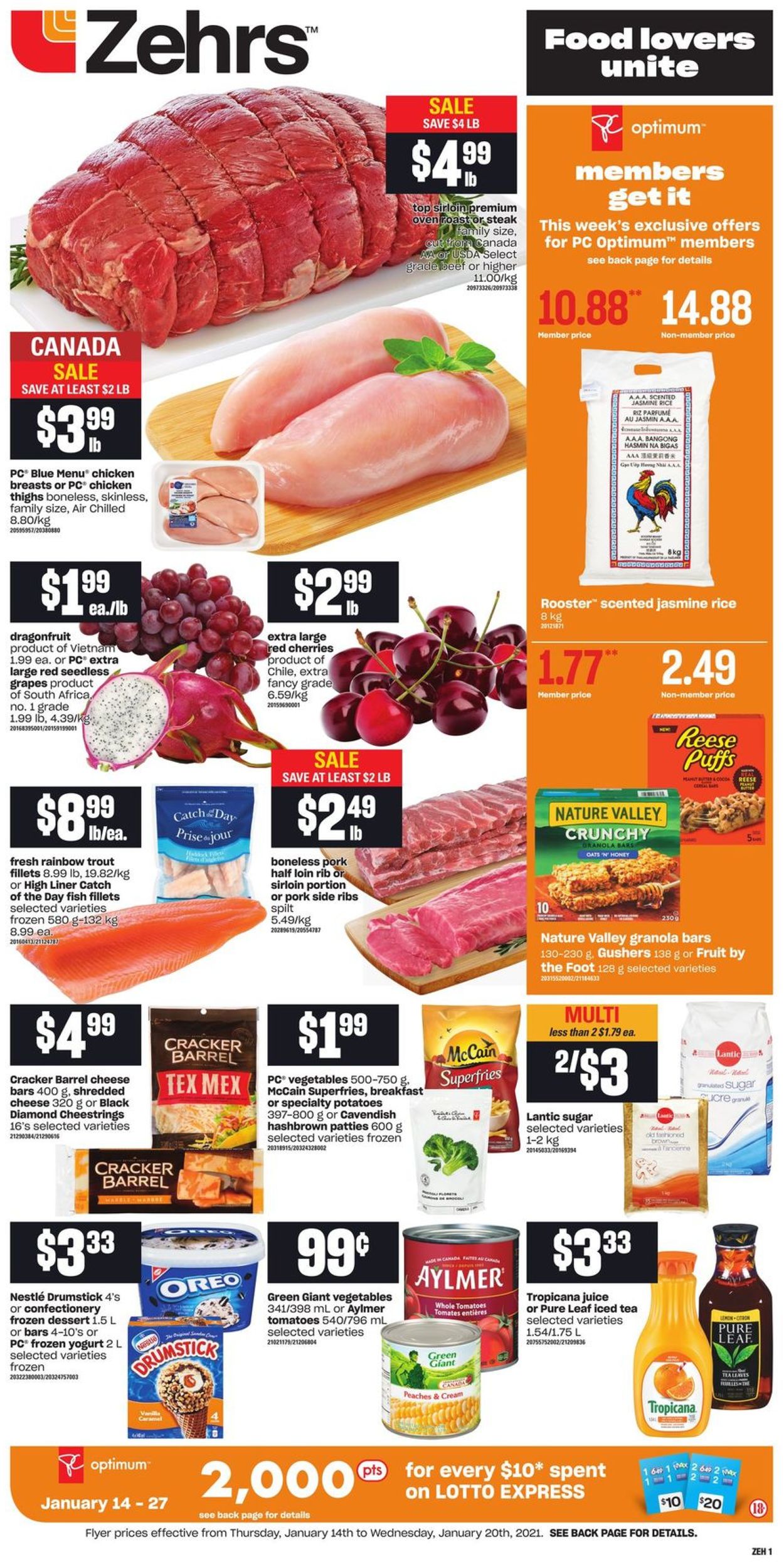 Zehrs Flyer from 01/14/2021