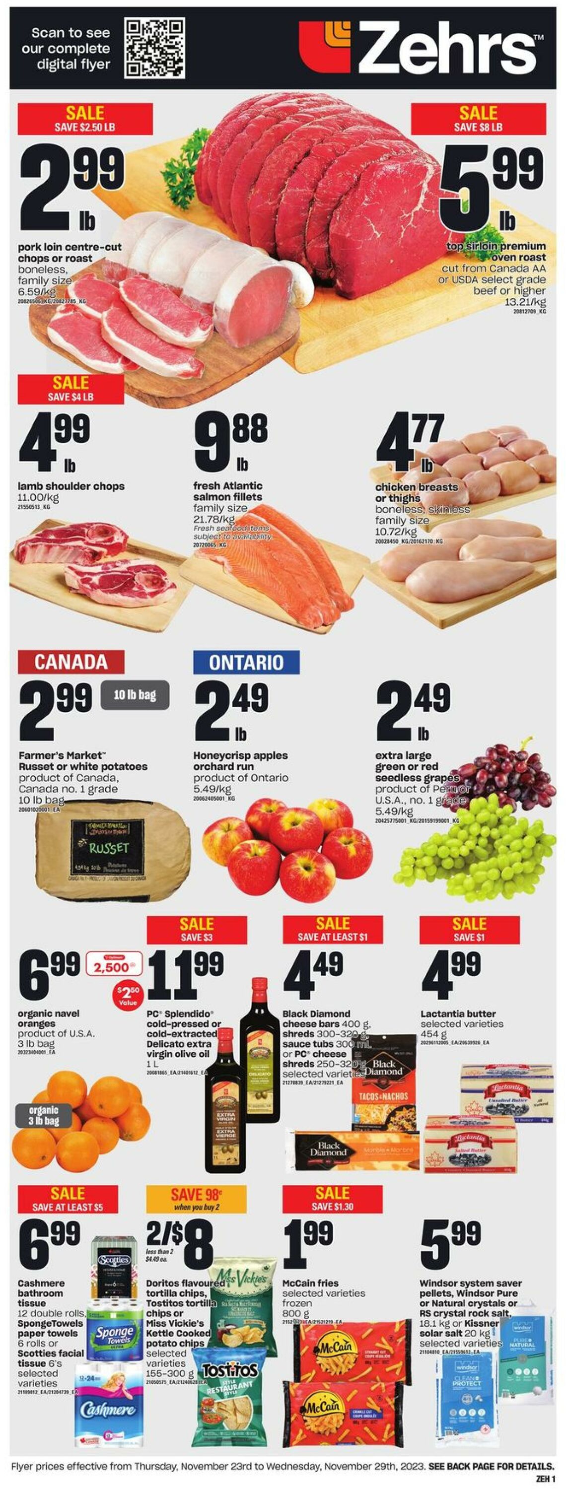 Zehrs Flyer from 11/23/2023