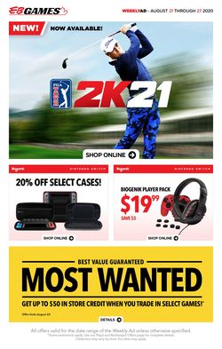Catalogue EB Games from 08/21/2020