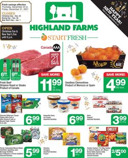 Highland Farms Flyer from 12/23/2021