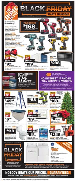 Catalogue Home Depot BLACK FRIDAY FLYER 2019 from 11/28/2019