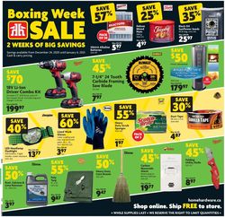 Catalogue Home Hardware Boxing Week Sale from 12/24/2020