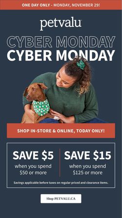 Catalogue Pet Valu CYBER MONDAY 2021 from 11/29/2021