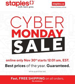 Catalogue Staples - Cyber Monday 2020 from 11/30/2020