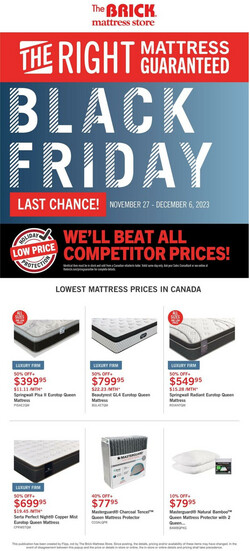 Current Cyber Monday and Black Friday flyer The Brick