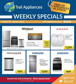 Catalogue Trail Appliances from 03/31/2022