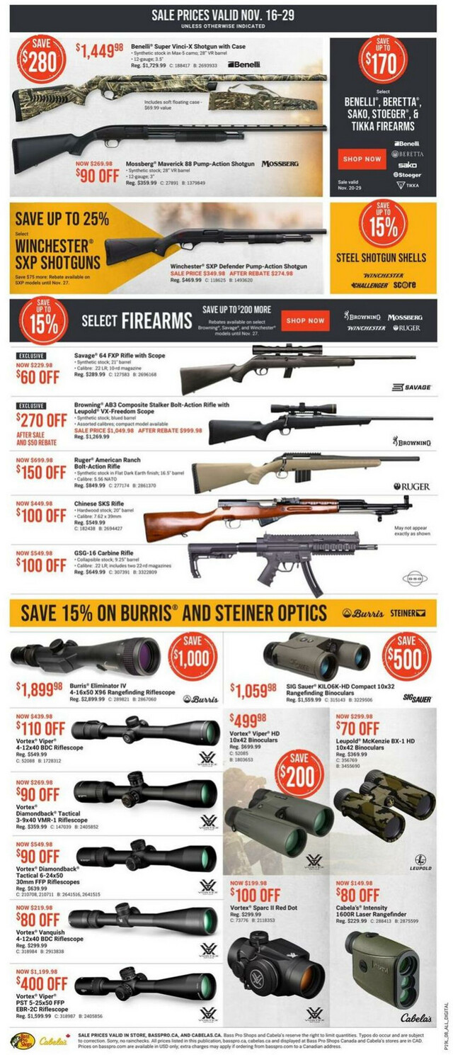 Bass Pro Flyer from 11/16/2023