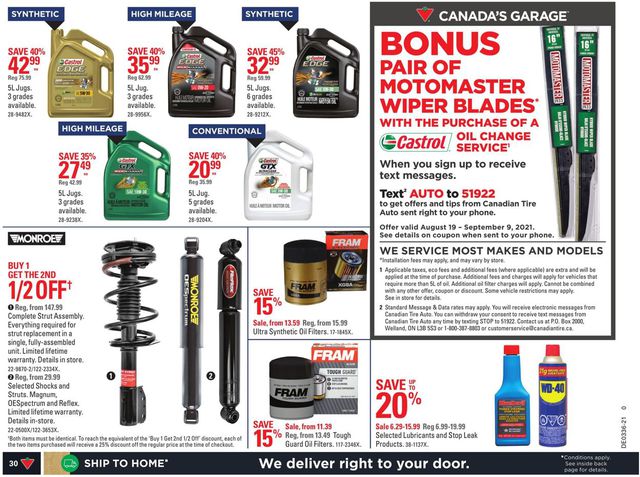 Canadian Tire Flyer from 09/02/2021