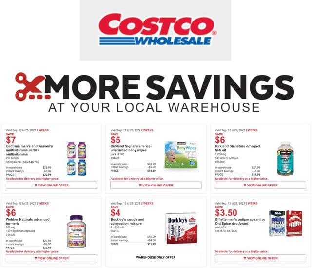 Costco Flyer from 09/12/2022
