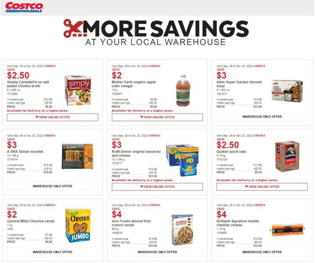 Costco Flyer from 09/26/2022