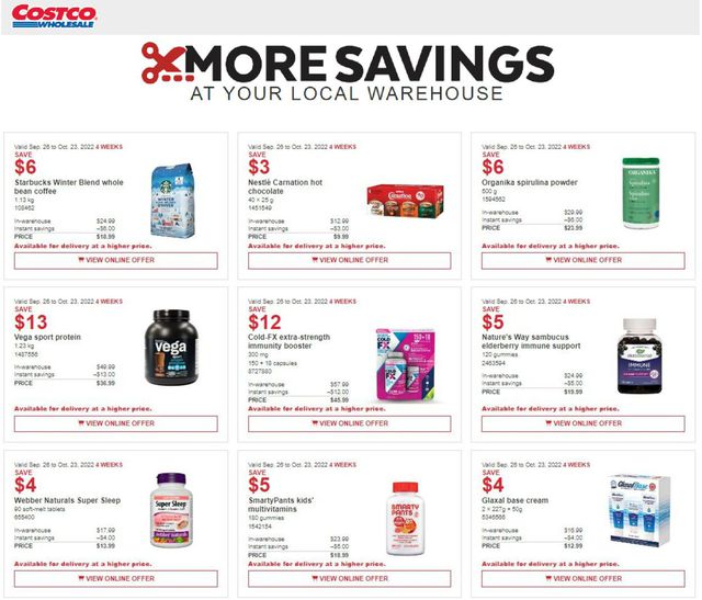 Costco Flyer from 09/26/2022
