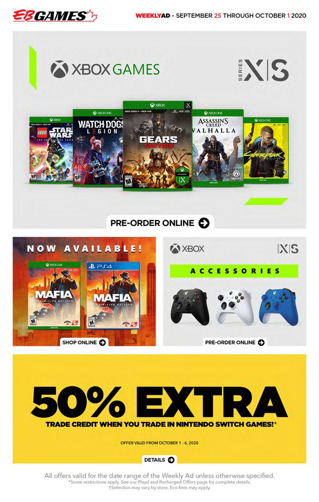 EB Games Flyer from 09/25/2020