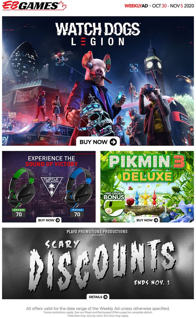 EB Games Flyer from 10/30/2020