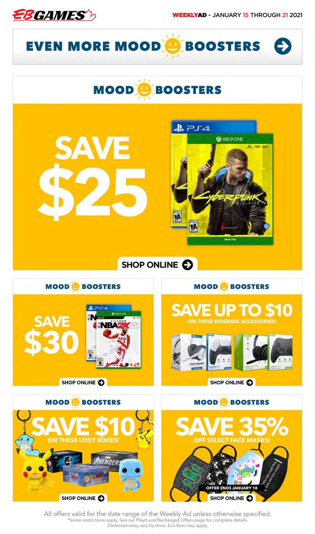EB Games Flyer from 01/15/2021