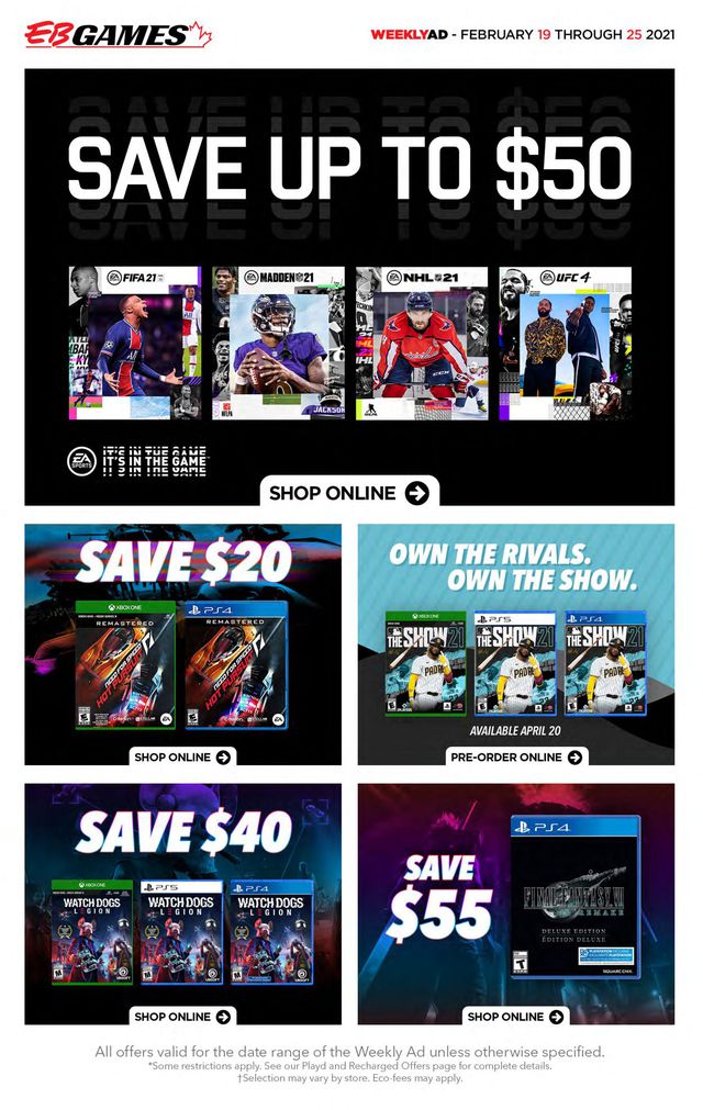 EB Games Flyer from 02/19/2021