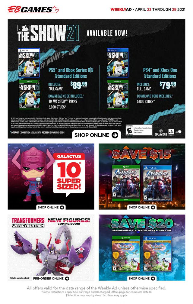 EB Games Flyer from 04/23/2021